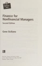 Finance for Nonfinancial Managers, Second Edition (Briefcase Books Series) by Gene Siciliano
